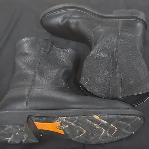 Men's Ariat Black Leather Cowboy Boots - Picture 12 of 13